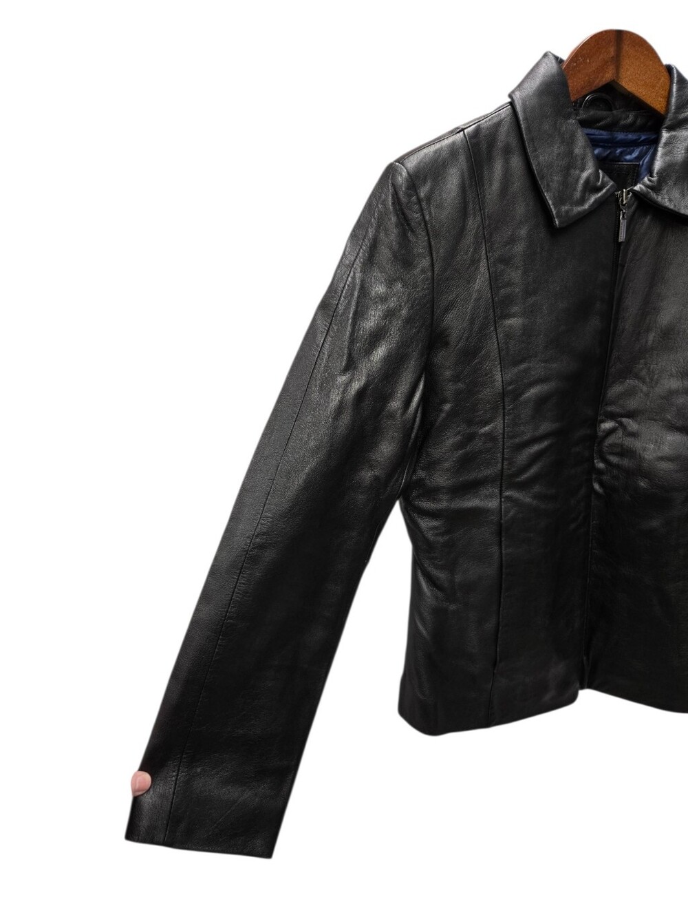 Y2K Wilson Leather Zip Up Moto Jacket - Picture 5 of 15